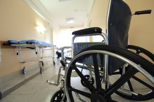 wheelchair in a hospital